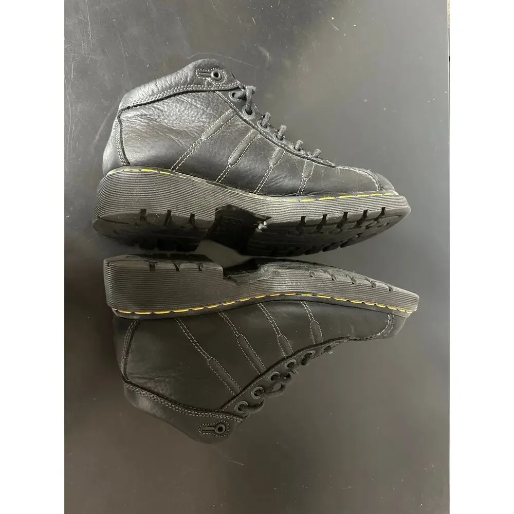 Dr. Martens 9763 Made In England Black Leather Chunky Work Boot Men 6 Grunge Y2K